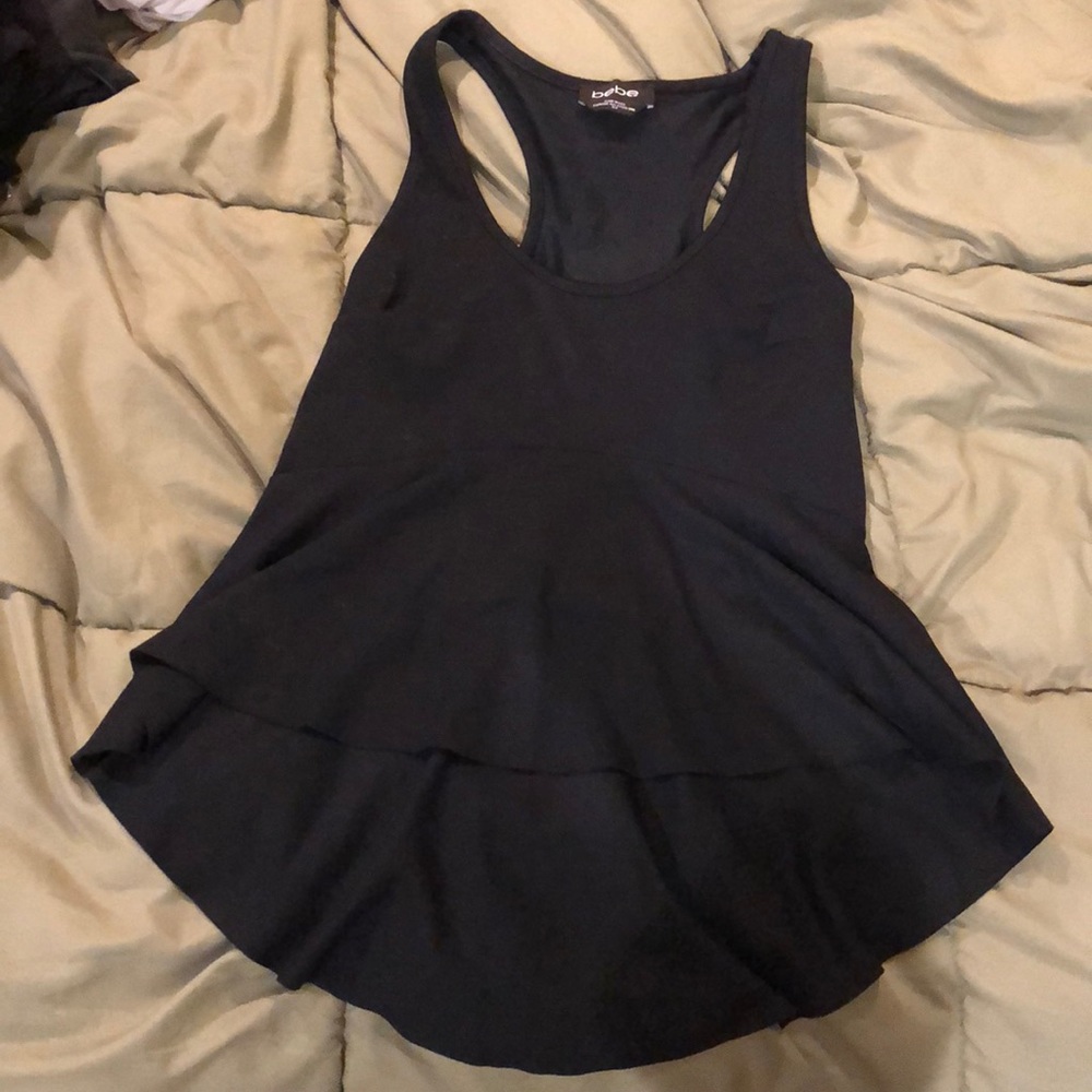 Bebe black peplum top